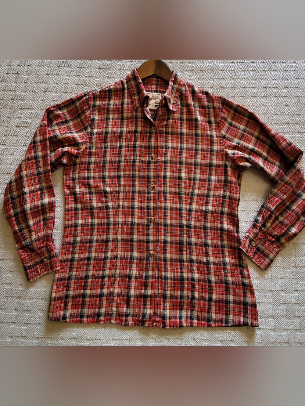 Woolrich VTG Y2K Pocketless Plaid Button Down Flannel Shirt - Picture 4 of 8